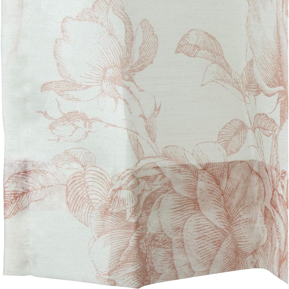 KAWASHIMA SELKON TEXTILES Lace Curtain Red 100x198cm 2 Pieces Washable UV Protection Flame Retardant