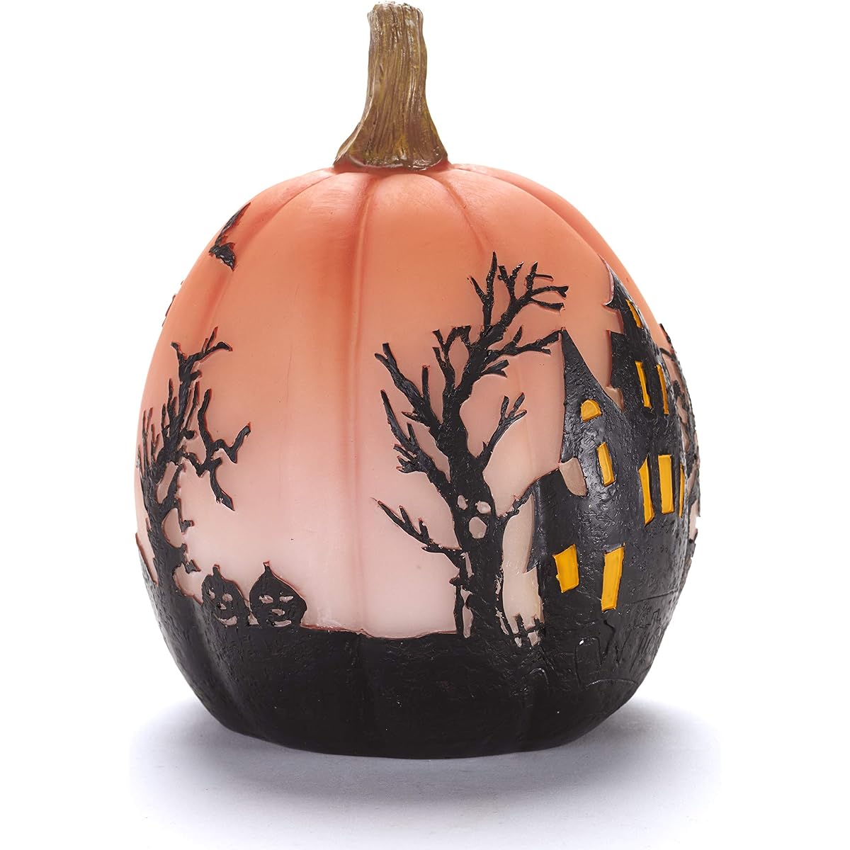 The Lakeside Collection Haunted House Design Color Changing Lighted Halloween Pumpkin Decorations