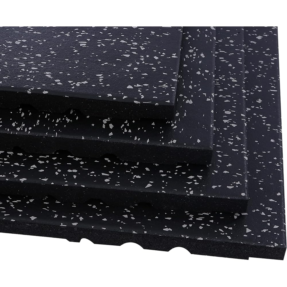ISL Rubber Training Mat Black x Gray Tip 25mm Shock Absorption Model 50x50cm Set of 2