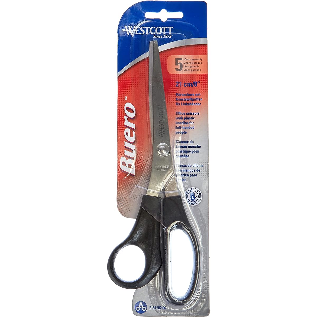 Westcott Buero 20cm Left Handed Scissor - Black