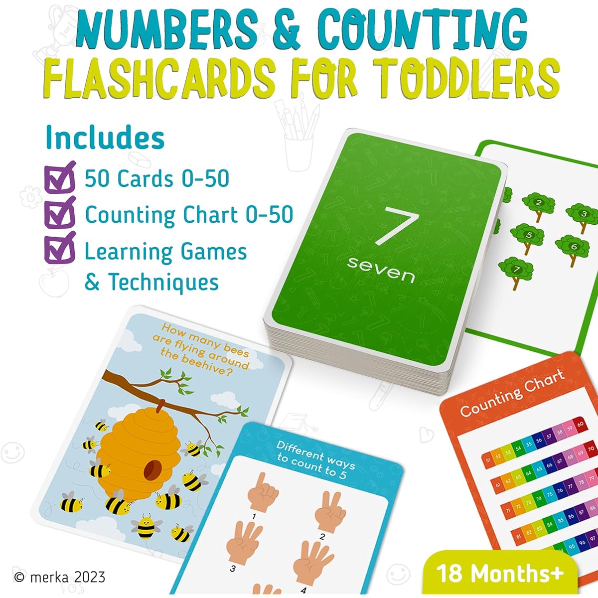 merka Counting Flash Cards: Woes counting goodbye, explore the world of numbers, a perfect learning companion for early math learners, unleash your child's full potential with these flash cards.