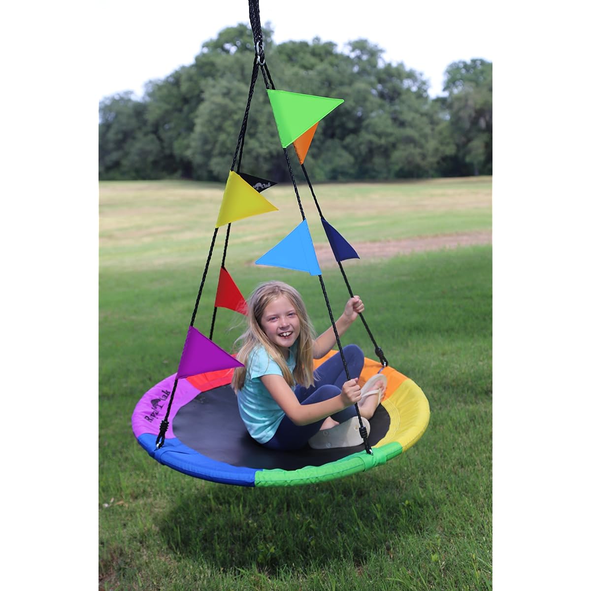 Royal Oak Colourful Rainbow Flags for Saucer Swing, Tyre Swings, Water Resistant Durable Material, Great for Parties and Events