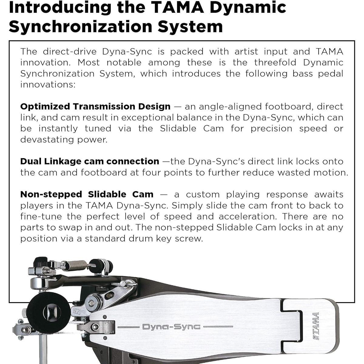 TAMA "Dyna-Sync" single drum pedal with "direct drive" method HPDS1 with dedicated hard case
