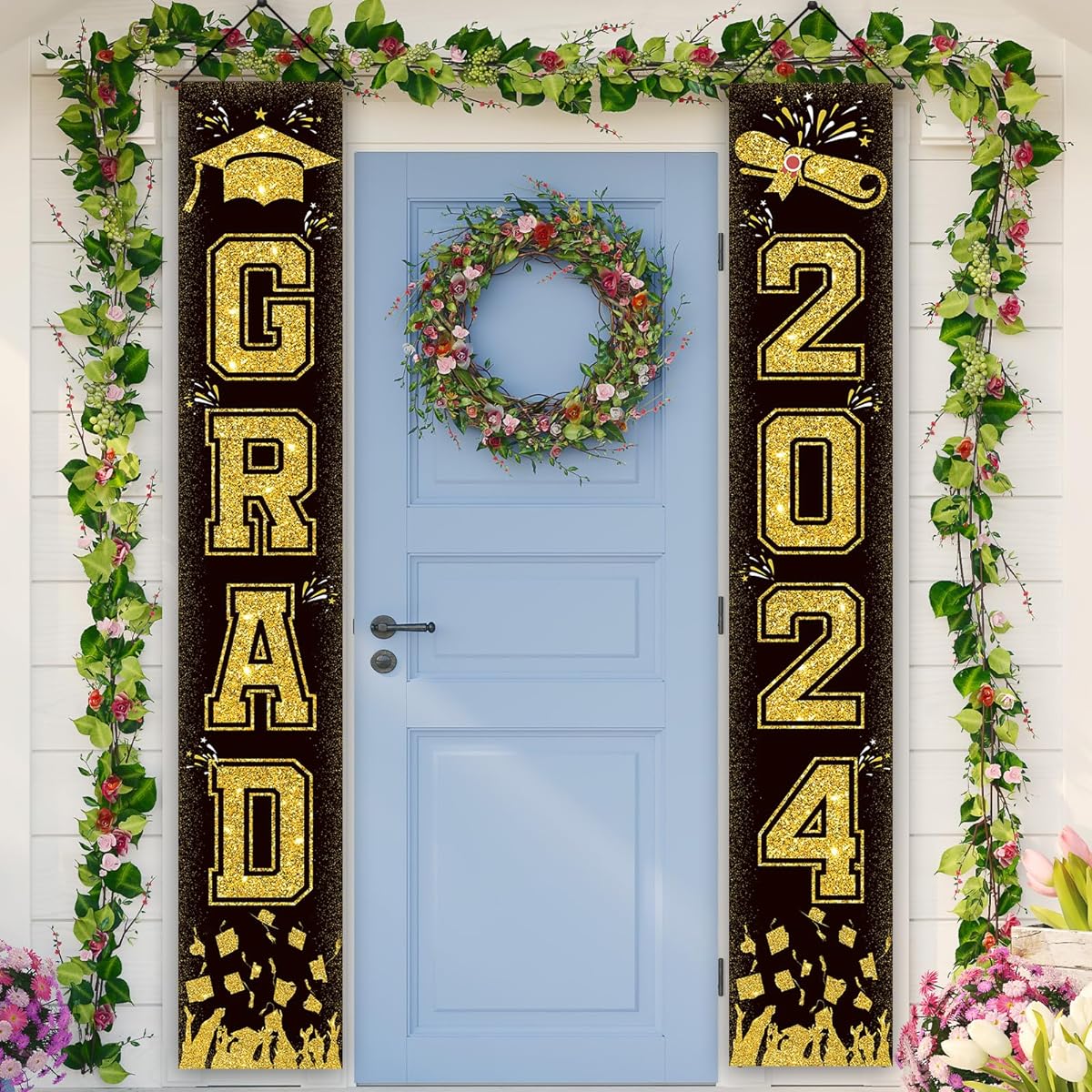 Graduation Decorations Congrats Grad 2024 Party Font Pouch Welcome Sign Graduation Party Home Party Decorations and Supplies