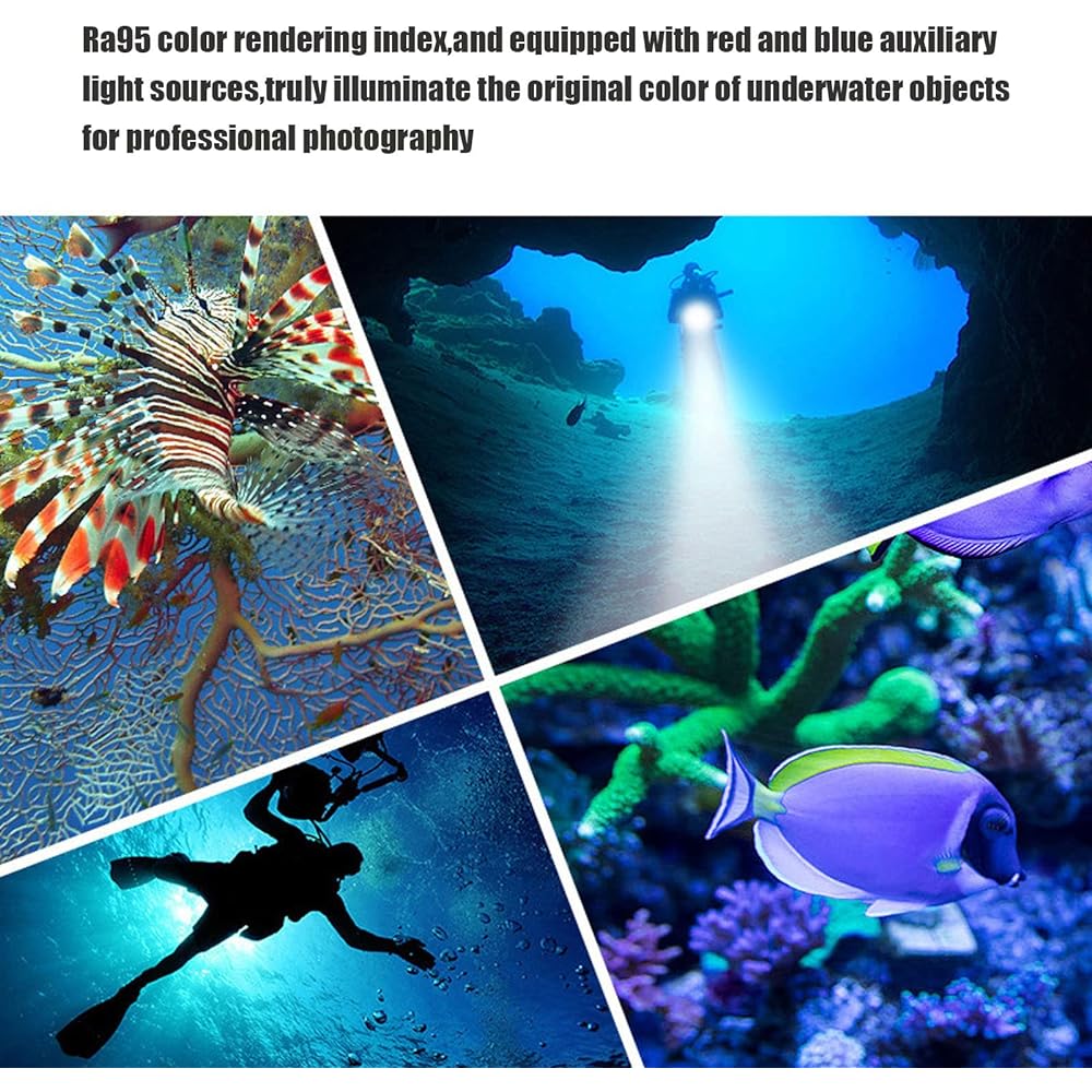 Diving Flashlight, Headlight LED Sports Compact Headlight 5 Positions 5000LMIPX8 Waterproof Underwater Flashlight for Underwater Photography Attached to Head For Fishing/Walking/Climbing/Camping/Work/Disaster Prevention/Power Outage