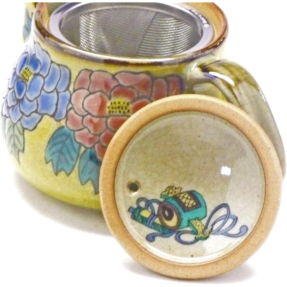 Kutani ware [teapot/teapot] large dark painted peony [back picture]