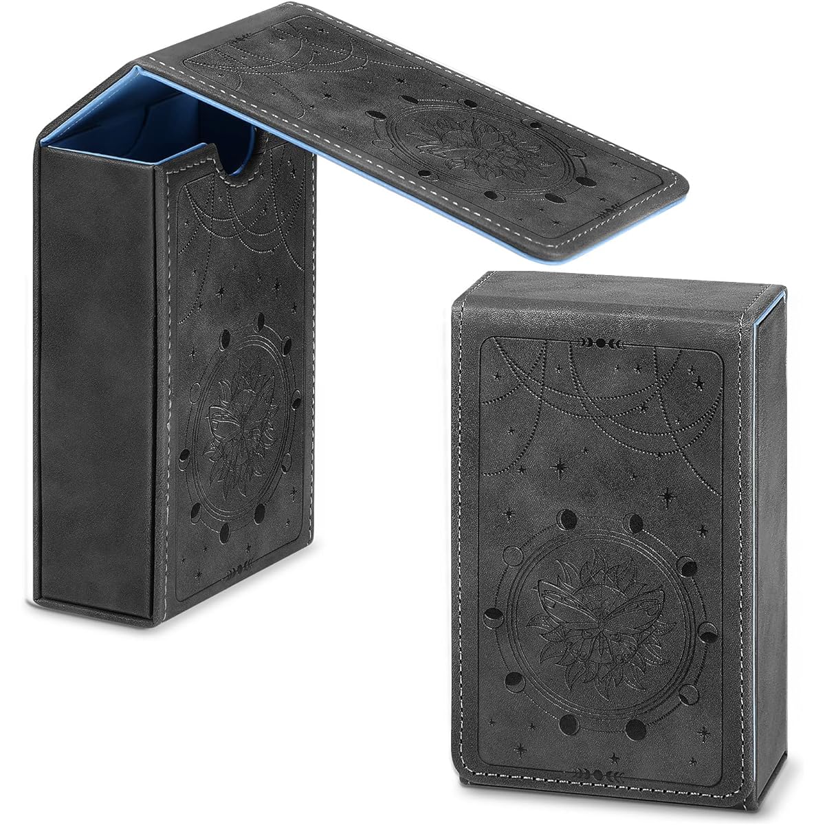 PU Leather Tarot Card Case Moon Design Playing Cards Holder Tarot Deck Protective Case Fits Most Standard Size Tarot Cards Playing Cards Gothic Oracle Cards (Star Style)