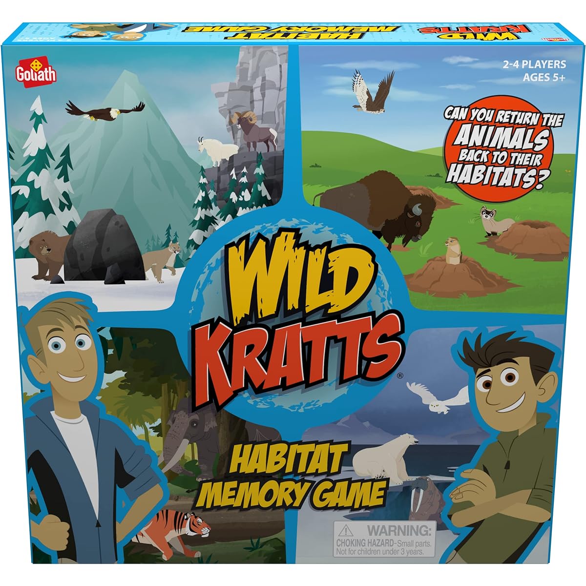 Goliath Wild Kratts Habitat Memory Game - Classic Memory Gameplay with Creative Storytelling - Learn Animal Facts while Playing Ages 5 and up, 2-4 players.