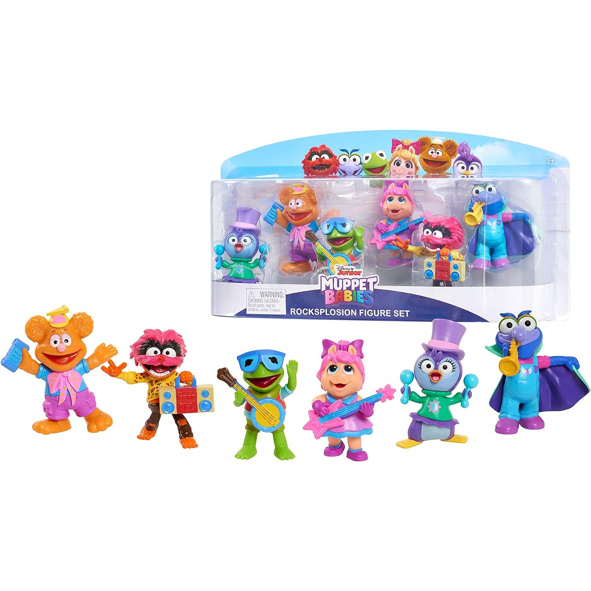 Muppet Babies Kermit & Friends PVC Figure Rock Band Display Box Set Disney Junior Store Exclusive Kermit Muppet Babies Rocksplosion Figure Set