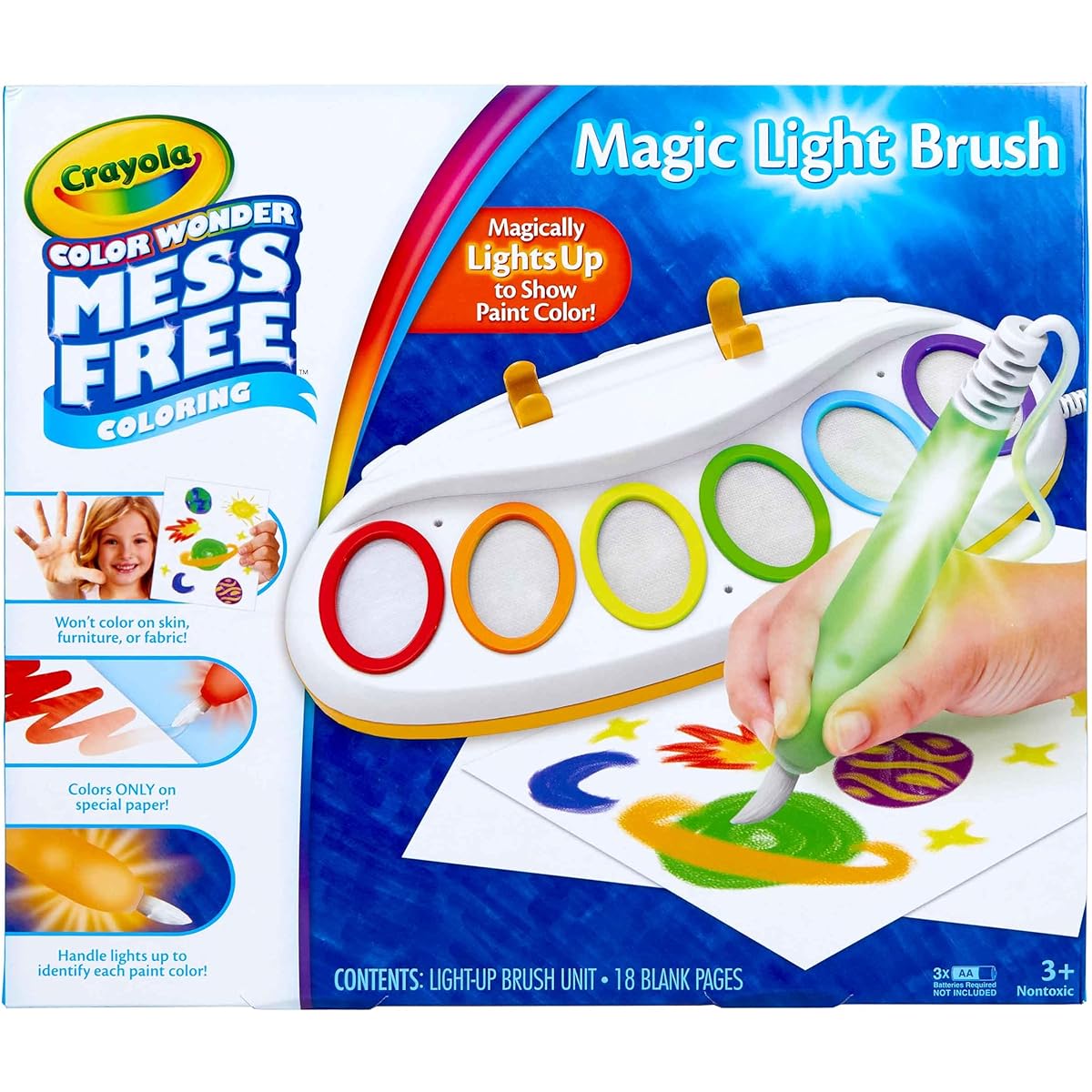 Crayola Color Wonder Magic Light Brush, Mess Free Painting, Gift for Kids, 3, 4, 5, 6