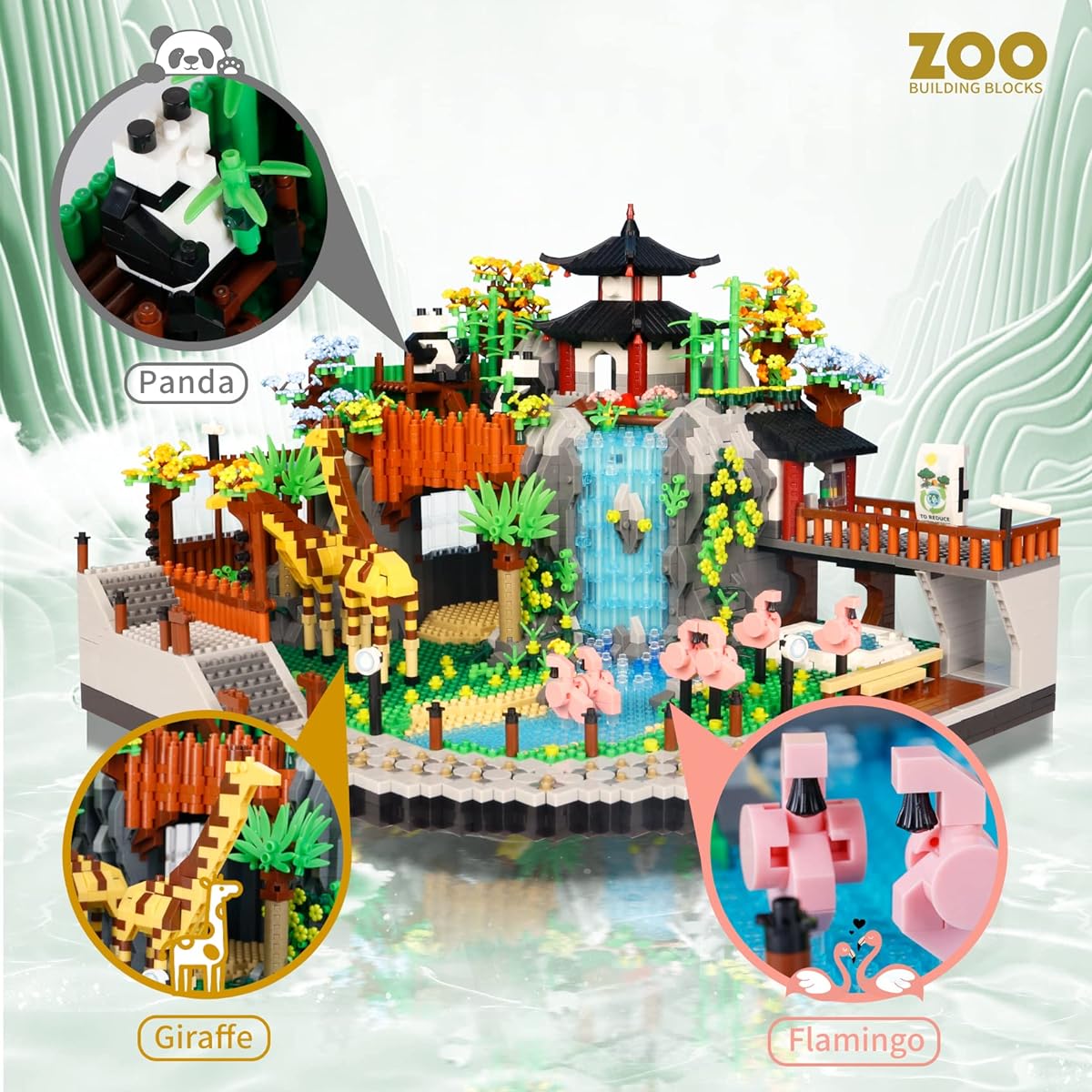 5000 Pieces Microblocks City Zoo Building Blocks Creative Ideals Zoo Building Set - Perfect Gift for Ages 14+ Boys, Girls and Adults