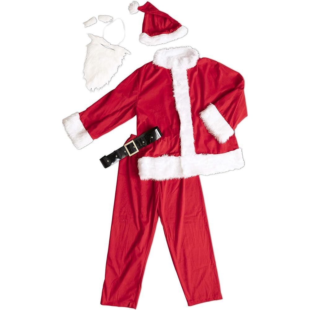Clearstone Cosplay Christmas GOGO Santa Santa Claus Men's Red Costume Fancy Dress Costume