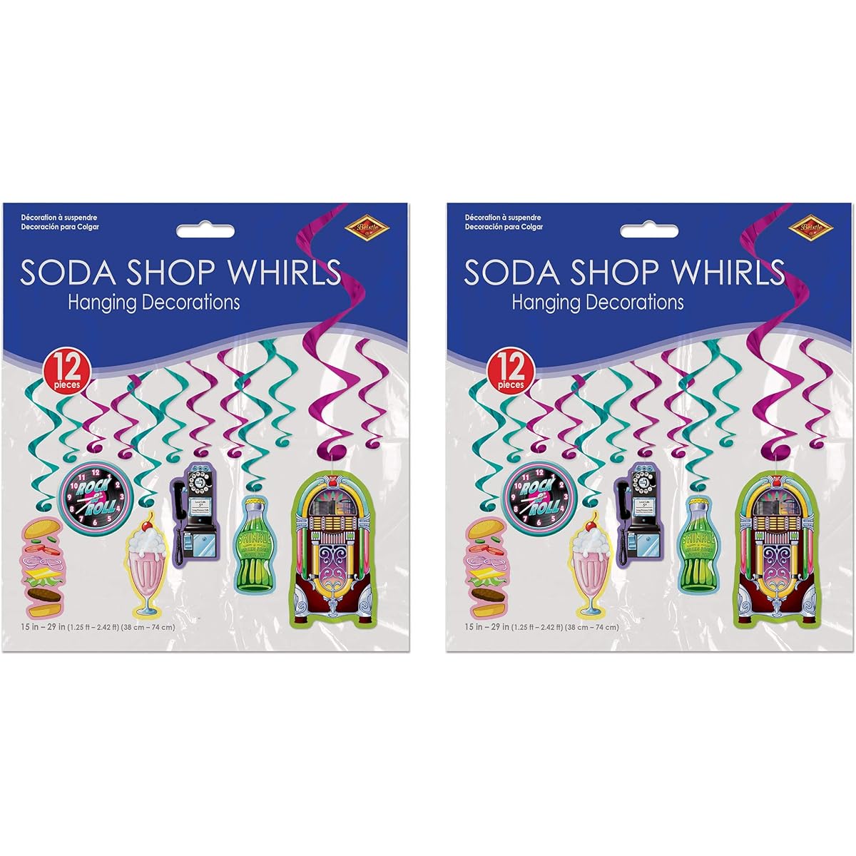 Beistle 53471 Soda Shop Whirlpool 24 Piece 15"-29" Multicolor