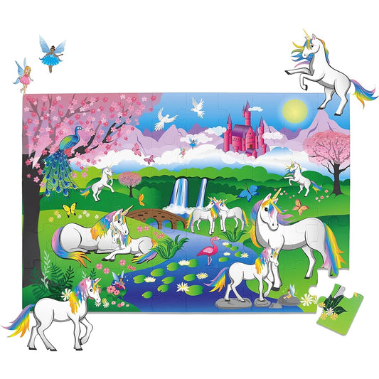Amagenius Unicorn 50 Piece Floor Puzzle 60 x 40 cm Large Pieces for Kids Ages 3+