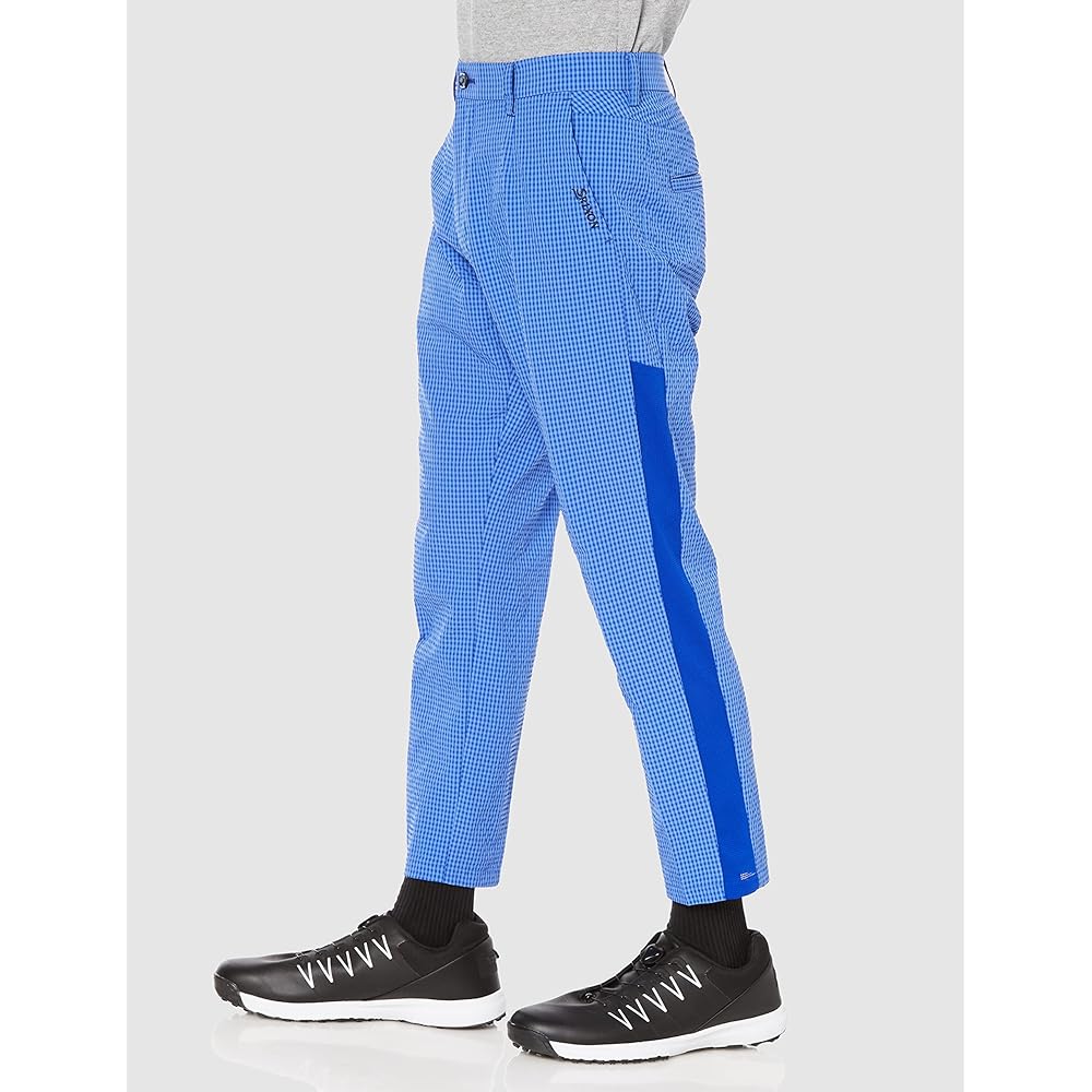 SRIXON RGMVJD06 Men's Pants, Sweat Absorbent, Quick Drying, Stretch, Air Through, Soccer Gingham, Quarter Length, Cool, Summer, Golf