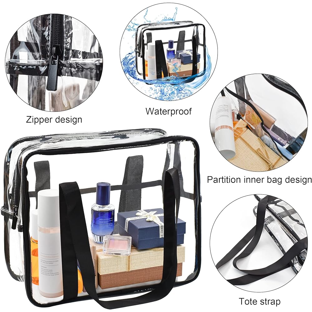 [Enkrio] Clear Bag, Transparent Vinyl Bag, Tote Bag, Pool Bag, Large Capacity, Shoulder Bag, Hot Spring, Travel, Business Trip