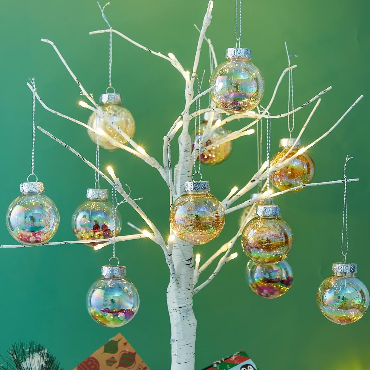 Joiedomi 12pcs Christmas Ball Ornaments Clear Shatterproof Fillable Hanging Tree Ornaments Christmas Tree Decorations Holiday Christmas Party Favors