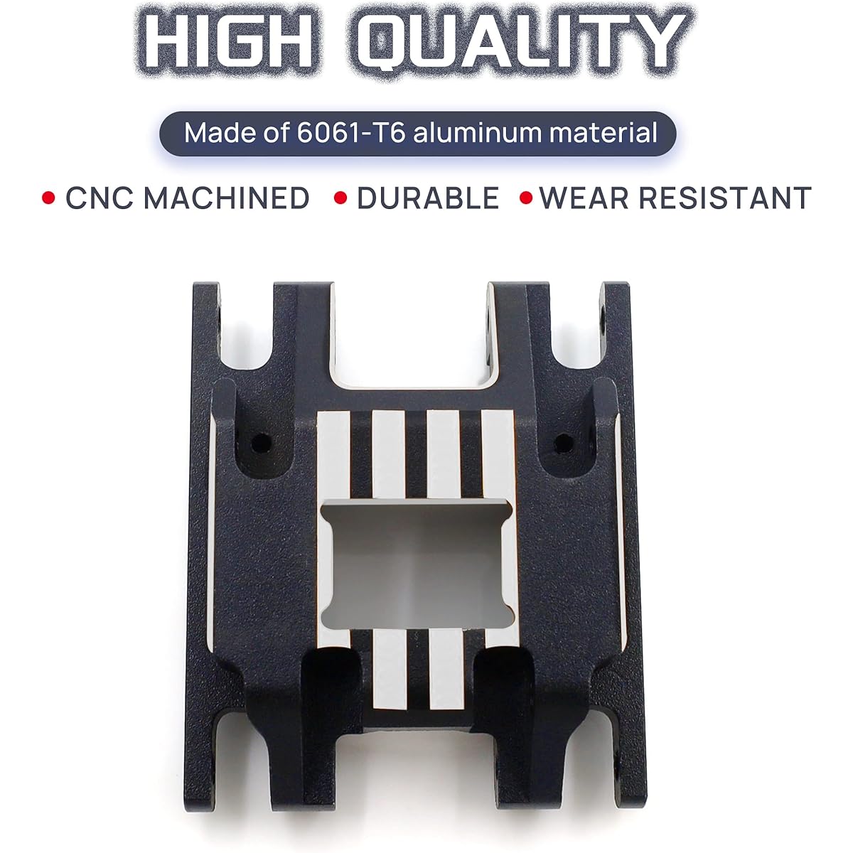 HOPLEX Skid Plate CNC Arium Transmission Mount for TRX4M 1/18 RC Crawler Car Upgrade Parts (Black Silver)