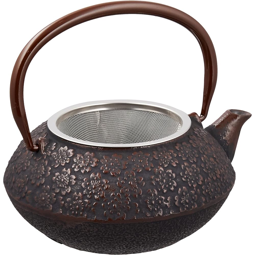 Tonami Shoten Teapot Black 0.5L Round Sakura 102-12