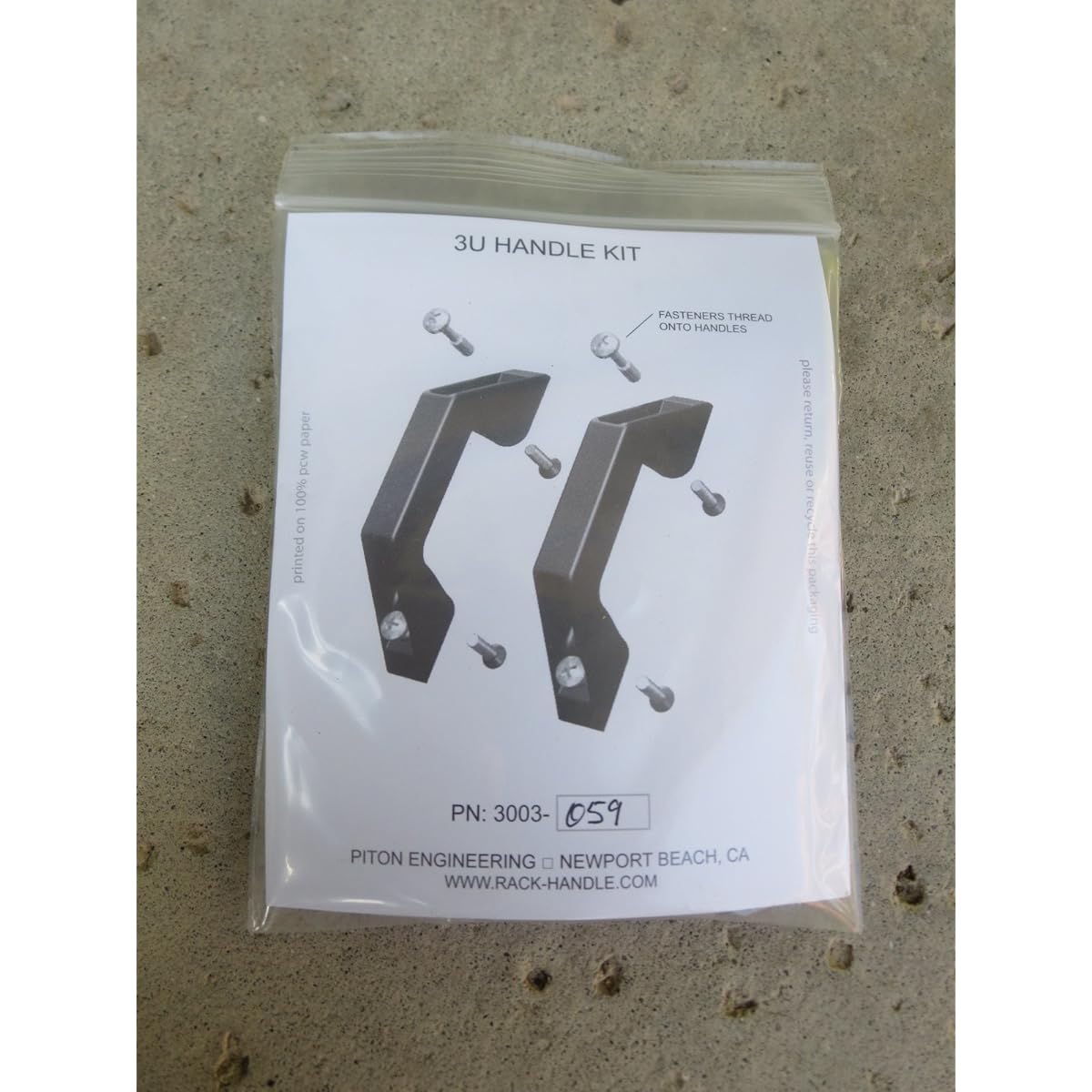 Handle, 19" rack, 3U .059-.90" front panel.