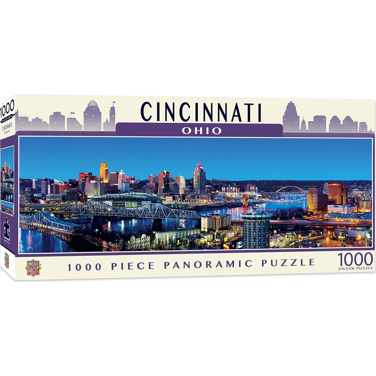 Masterpieces 1000 Piece Jigsaw Puzzle for Adults/Family/Kids - Cincinnati Panorama, 13"x39"