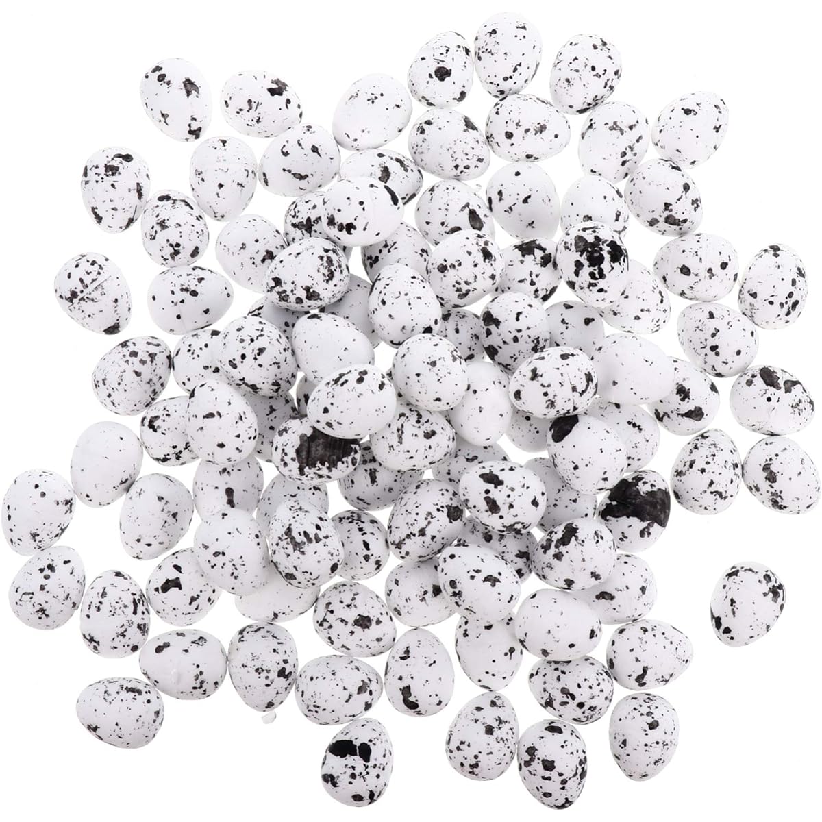 PRETYZOOM 100pcs Artificial Bird Eggs Craft Home Decor Garden Ornament DIY Easter Decorations Fake Nest Eggs Wedding Party Decorative Photo Props White