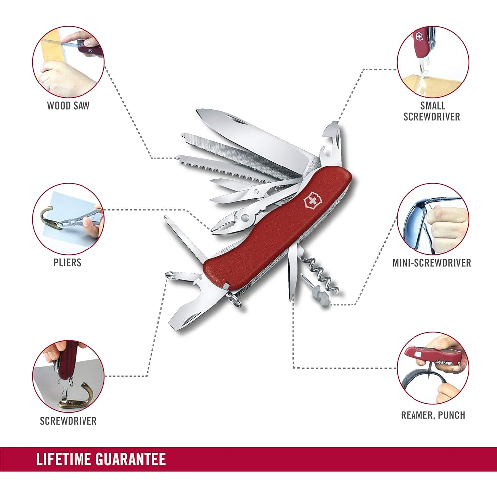 VICTORINOX Work Champ All 2 Types Swiss Army Knife Multifunctional Knife Outdoor Camping Pliers Equipped with Metal Saw with Metal File Swiss Made Multi Tool [Domestic Genuine Product]