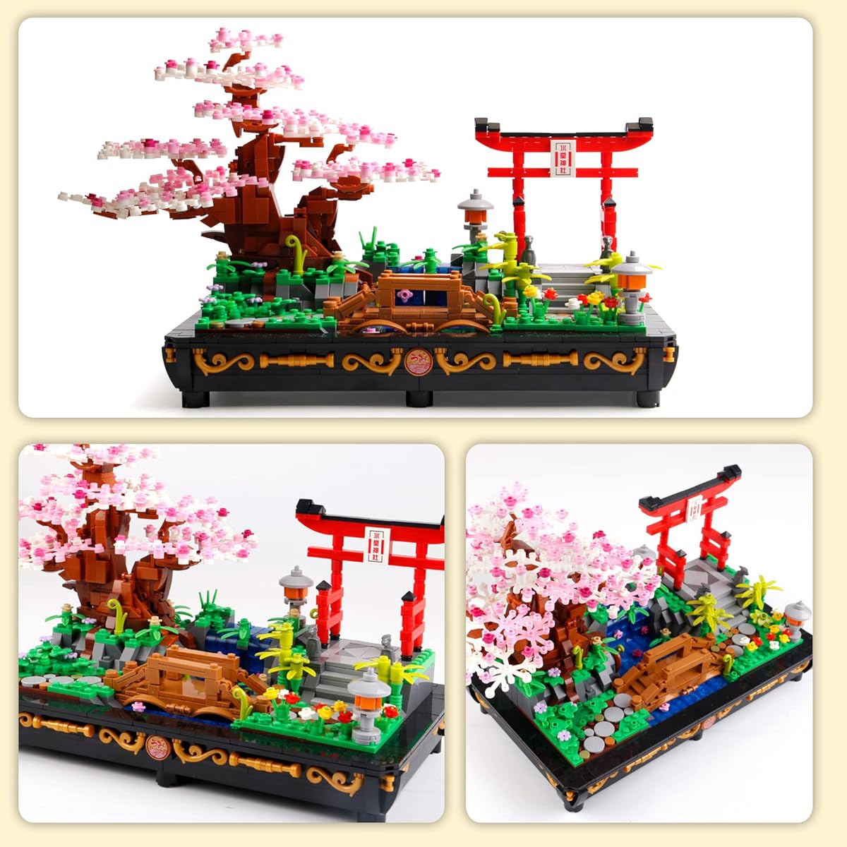 SAMYBLOCKS Cherry Blossom Bonsai Tree Kit 1286 Pieces Japanese Style Sakura Tree Building Blocks Enjoy Your Own Beautiful Display Show Meaningful Exquisite Bonsai Tree Set Gift for Kids and Adults