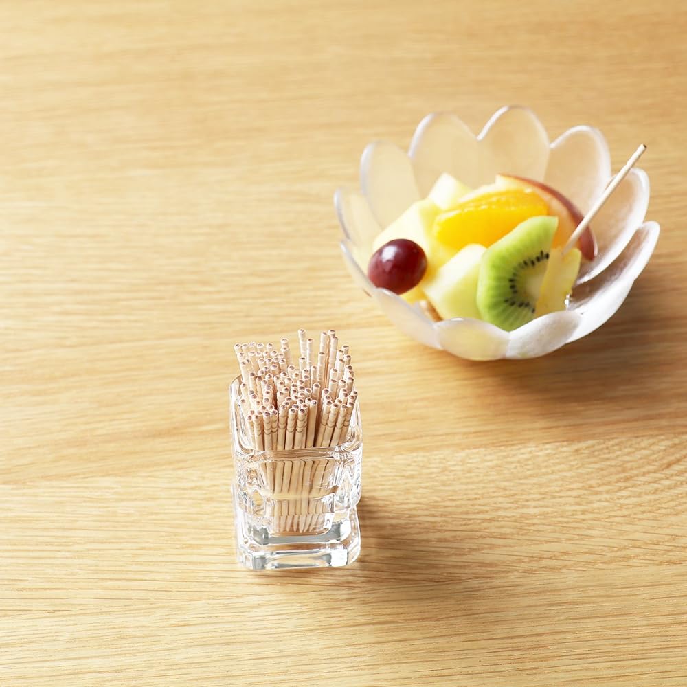 Adelia toothpick holder, clear, maximum 4 x height 5.5cm, toothpick holder, set of 6, made in Japan F-70075