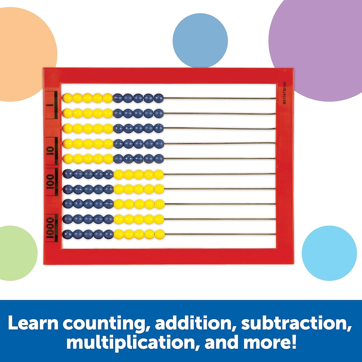 Learning Resource Ler4335 Two-Color Desktop Abacus
