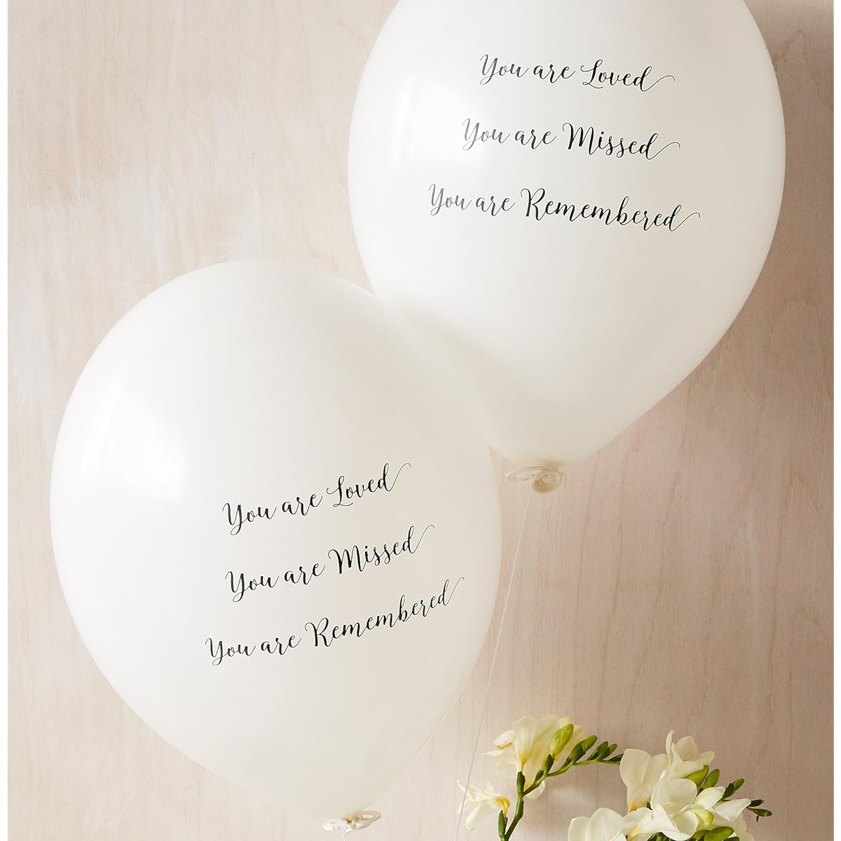 Angel & Dove Funeral Remembrance Balloons - 25 White, Biodegradable "You are Loved, Missed, Remembered"