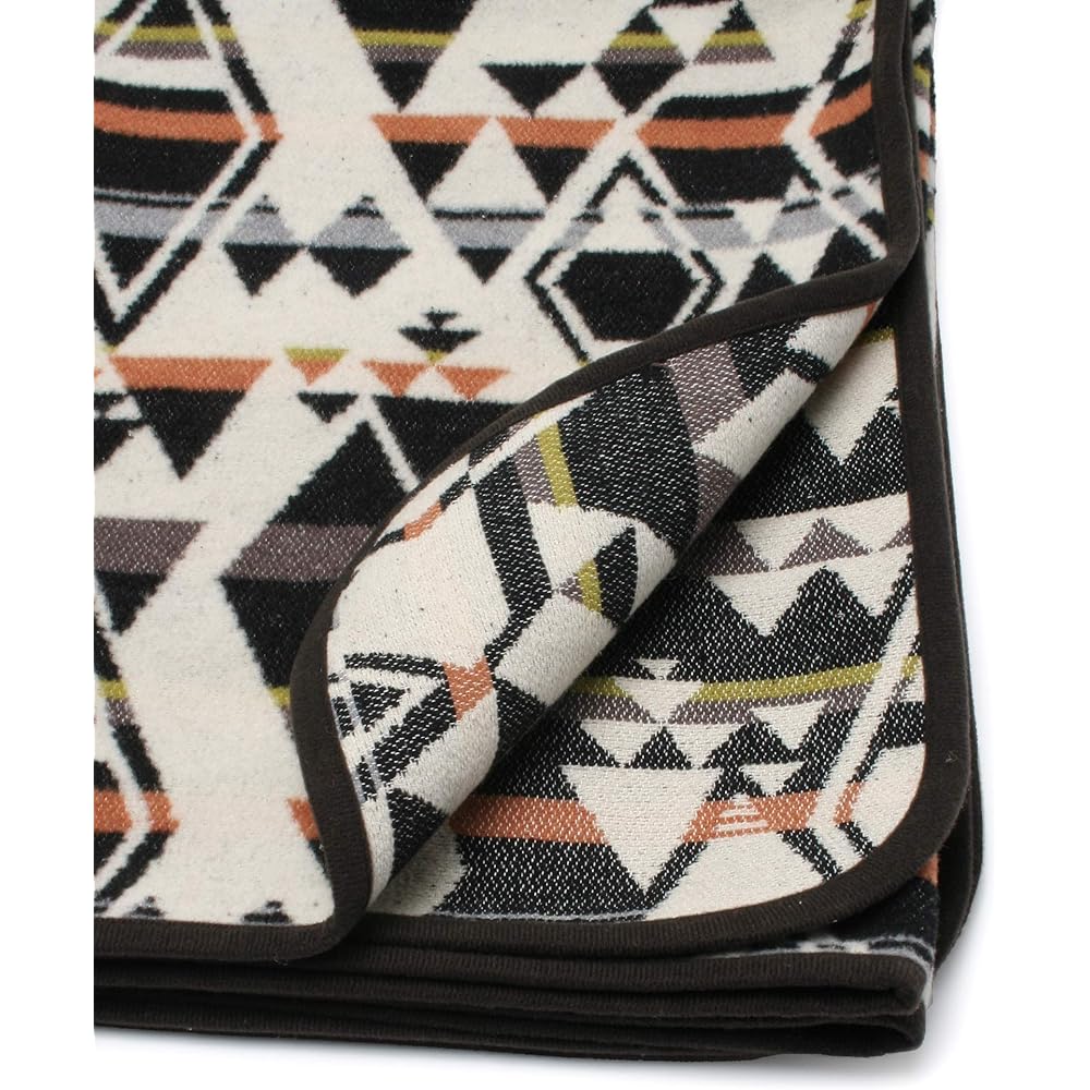 Ruth&Boaz Ethnic Native Pattern Wool Blend Blanket Rug 3 Sizes (S) SNOW WHITE (148cm x 143cm) (148cm x 208cm) (148cm x 254cm)