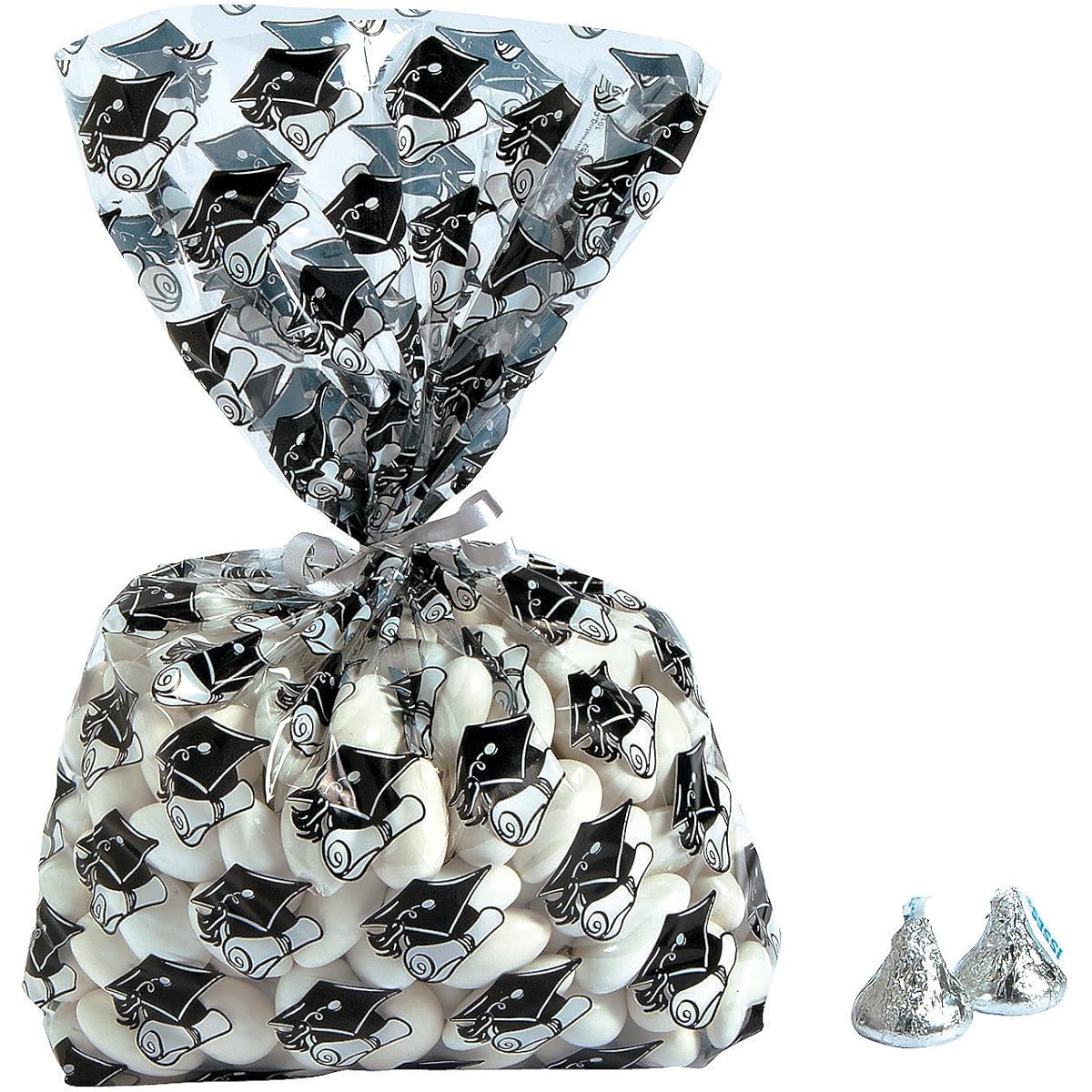 Fun Express Graduation Cello Bags Black Graduation Party Supplies Bags Cellophane Bags Graduation 12 Count