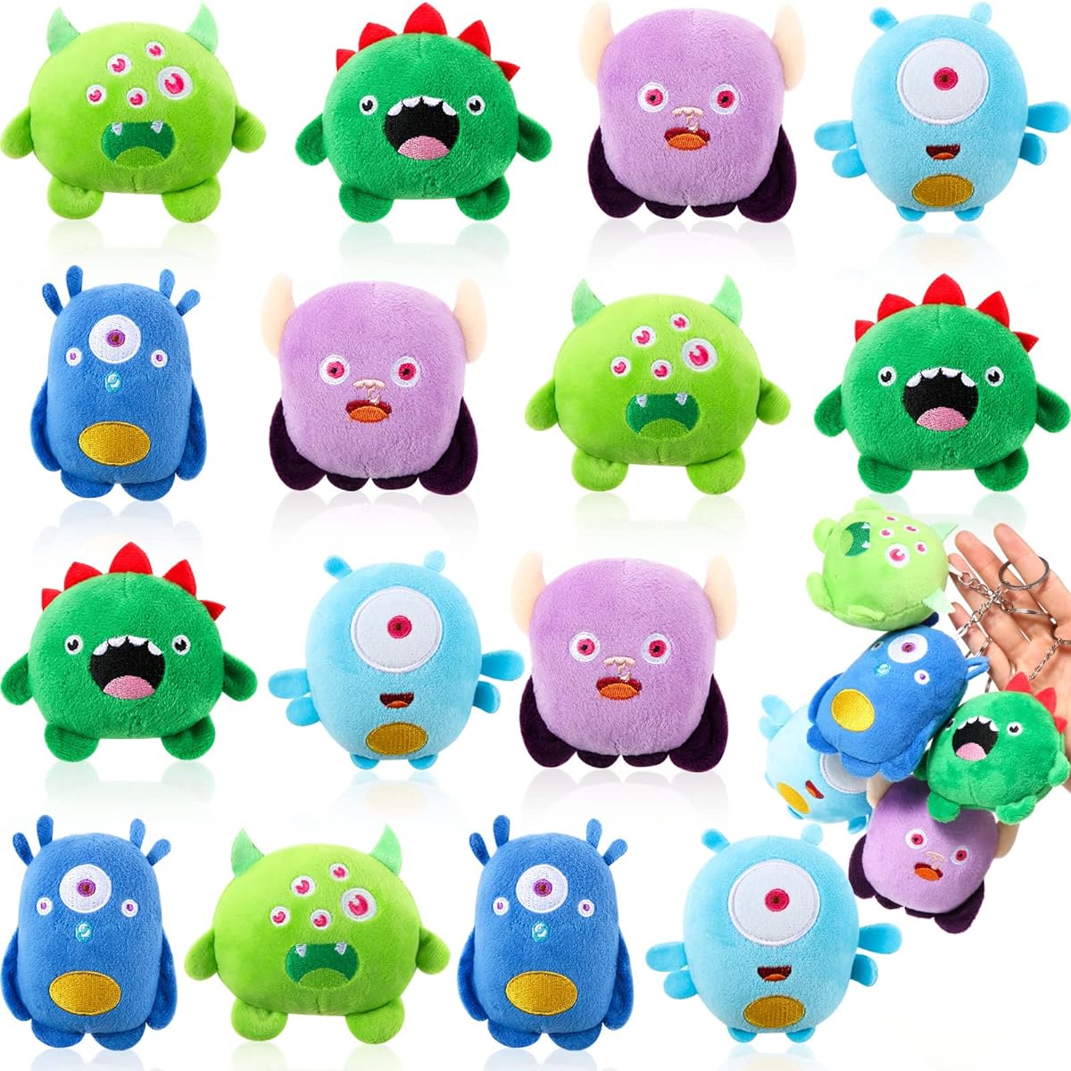 15pcs Halloween Mini Plush Toys 3.2 Inch Halloween Stuffed Animals Small Stuffed Animals Mini Halloween Stuffed Toys Halloween Party Favors Goodie Bag Fillers