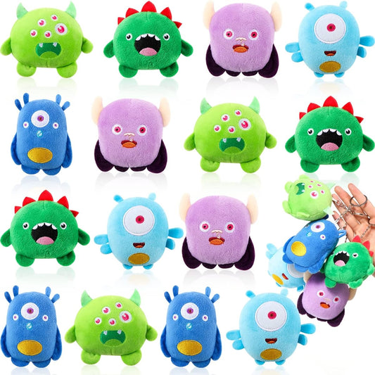 15pcs Halloween Mini Plush Toys 3.2 Inch Halloween Stuffed Animals Small Stuffed Animals Mini Halloween Stuffed Toys Halloween Party Favors Goodie Bag Fillers