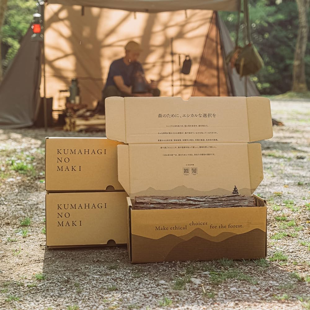 [Kumahagi firewood] 3kg x 4 boxes, firewood length approx. 44cm, coniferous wood, kindling, camping, ethical camping firewood