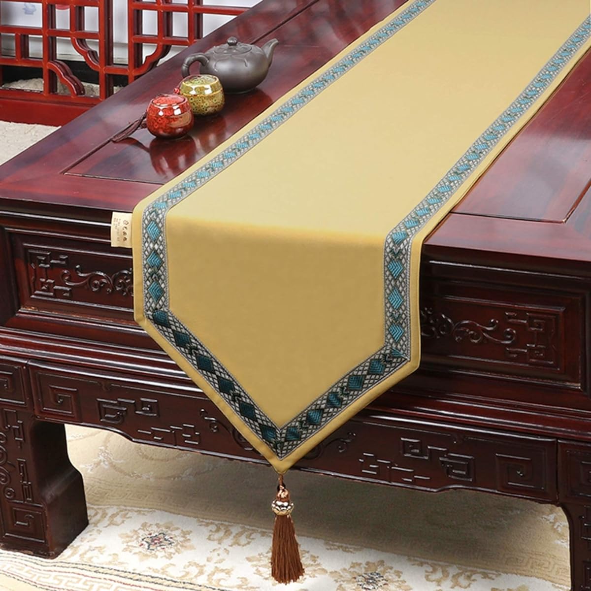 h, with tassels, elegant, celebrity, luxurious, party, table runner, dining table runner, tablecloth, table cover, hospitality, dining table decoration, stain-resistant, 33*280cm, simple, stylish, elegant, table center, dining mat, home decoration, color