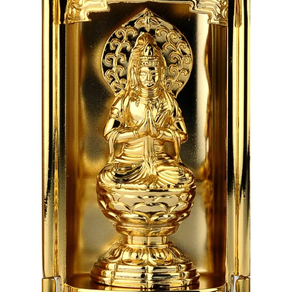 Buddha statue Seishi Bodhisattva with Zushi (gold plated/24K gold) Buddhist sculptor: Keiaki Watanabe Prototype_ (born in the year of the horse) Zodiac guardian main image Zodiac Takaoka bronzeware (Seishibosatsu)