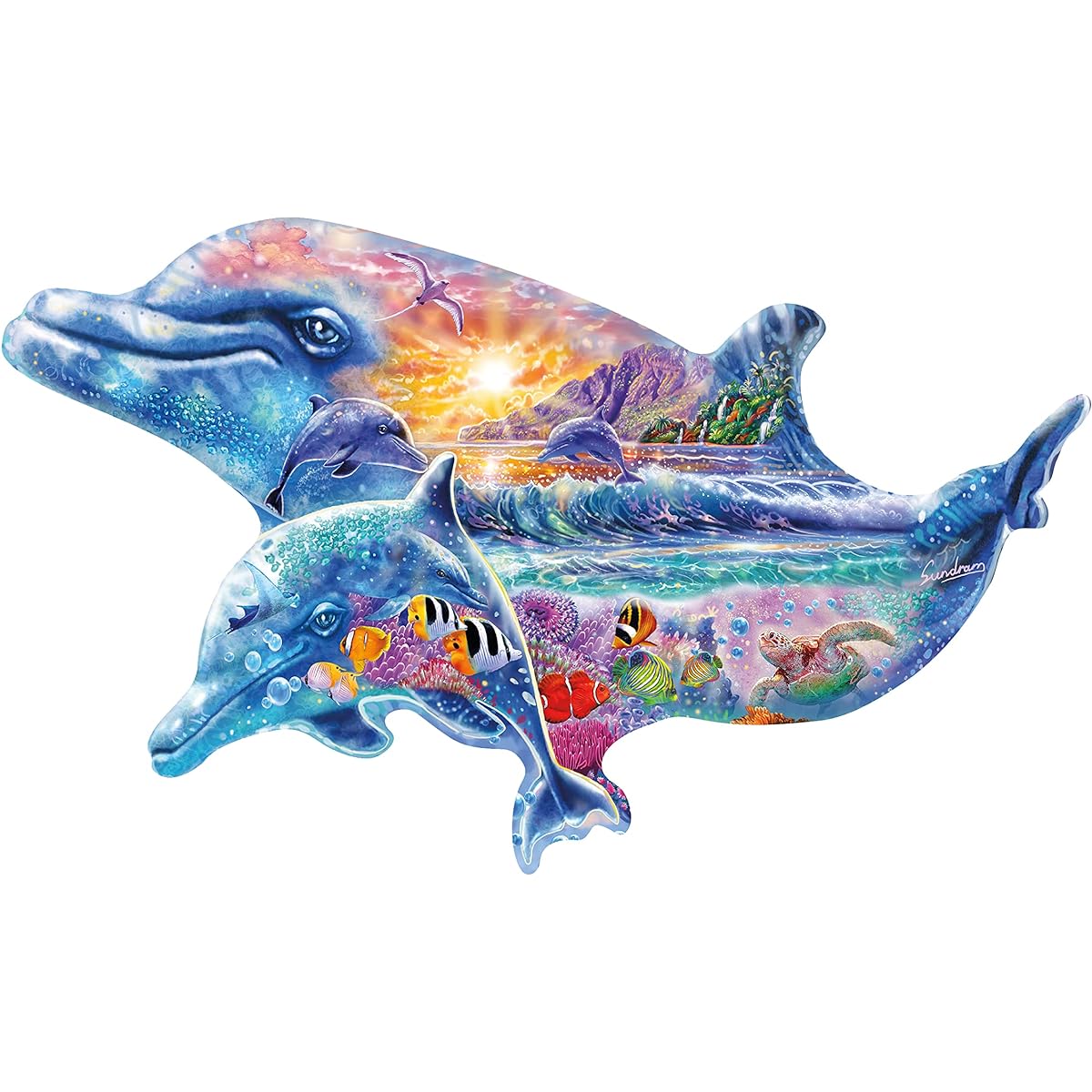 Ceaco - Shape Puzzle - Dolphin - 450 Piece Jigsaw Puzzle