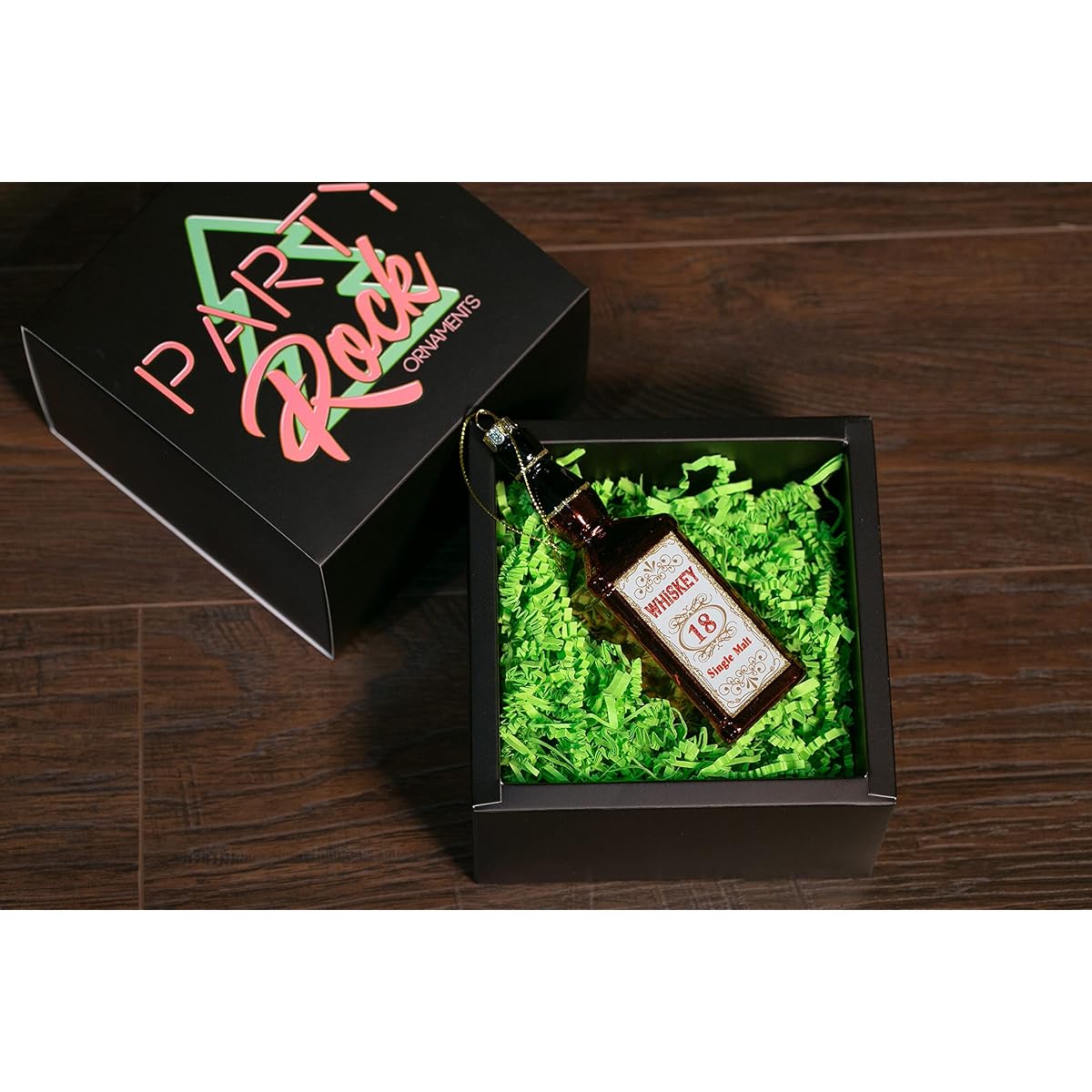 Party Rock | Whiskey Bottle Glass Ornament | Drinks Collection
