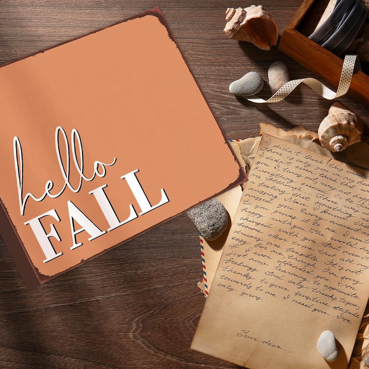Feyerr Hello Fall Décor Minimalist Wall Art Canvas