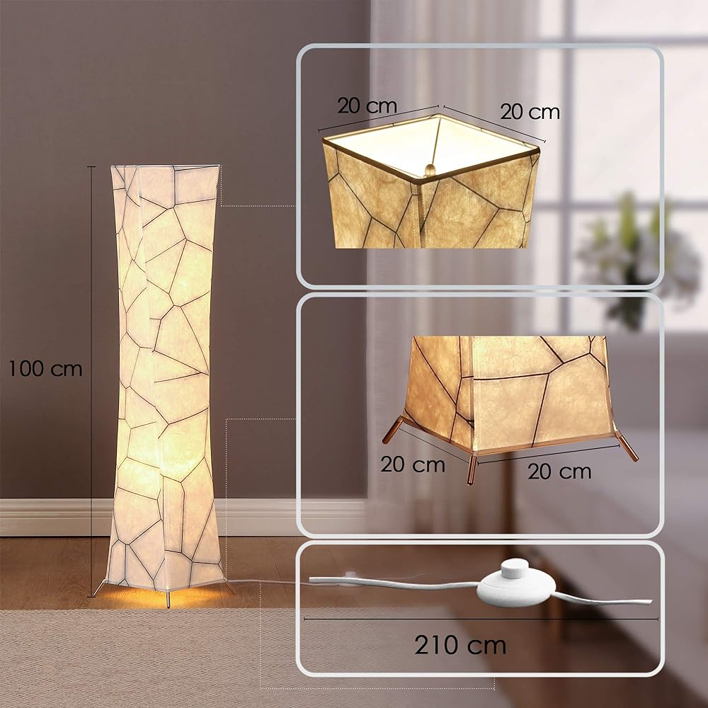 CHIPHY indirect lighting, floor light, floor lamp, floor stand, dim light, LED bulb 12W, 3-level dimming, marble pattern, 3-level dimming foot switch, living room, Japanese room, bedroom, hallway, decoration, Japanese style, DIY floor lamp , Present, 20x