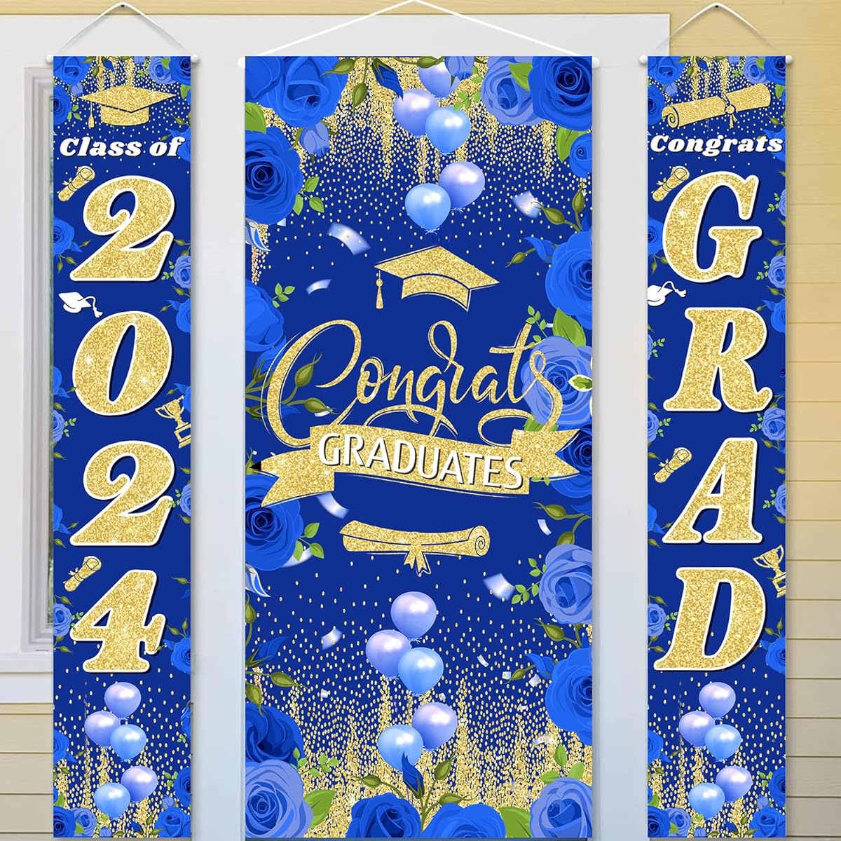 Graduation Party Decorations 2024 (Blue) 3pcs