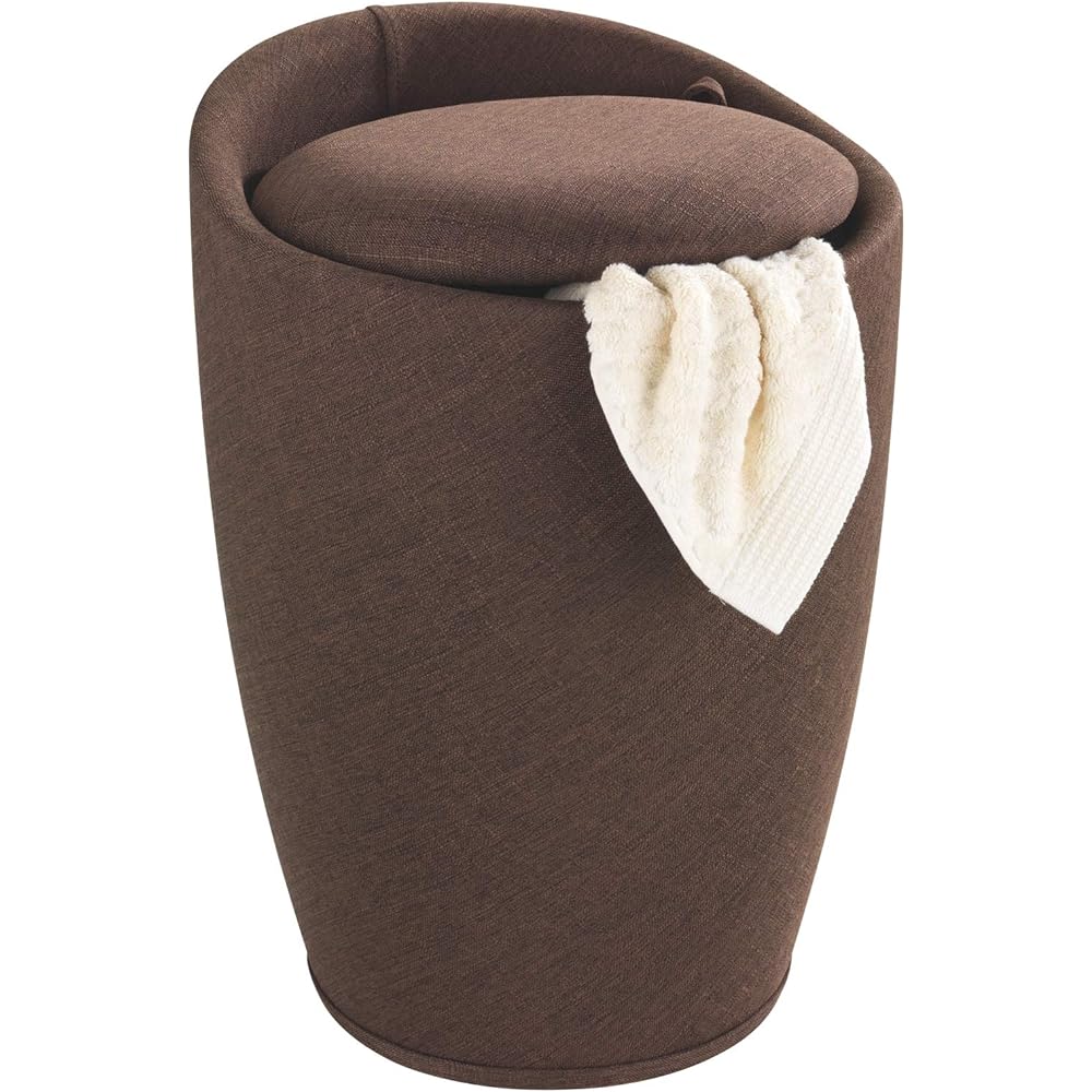 WENKO [Linen look stool with storage CANDY brown] Storage box, seat removable, storage bag included, accessory case 120217