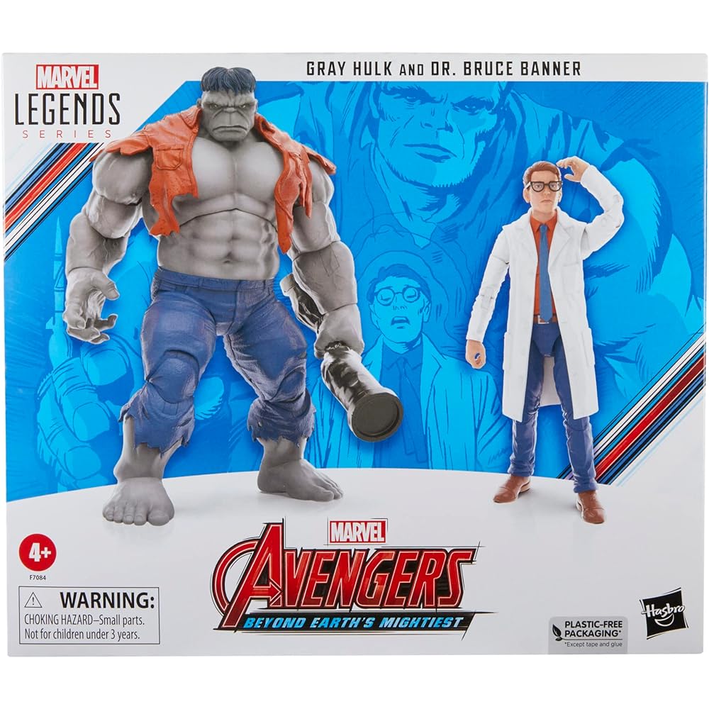 Hasbro MARVEL Marvel Legends Series Gray Hulk and Bruce Banner, Avengers 60th Anniversary 6 inch (15 cm) size action figure, with 6 accessories F7084 Genuine product