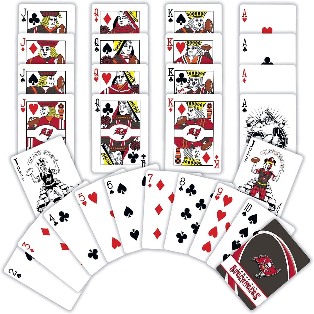 MasterPieces Family Game NFL Tampa Bay Buccaneers Playing Cards Officially Licensed for Adults, Kids and Families