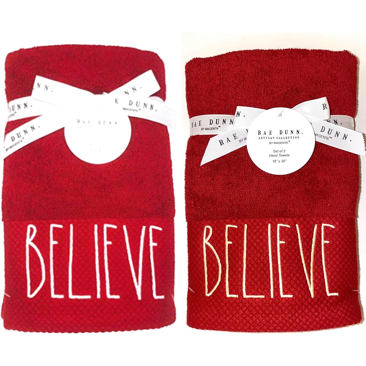 Rae Dunn Embroidered Billy Bread Hand Towels Christmas Bathroom Decor Christmas Hand Towels Christmas Decorations Set of 2