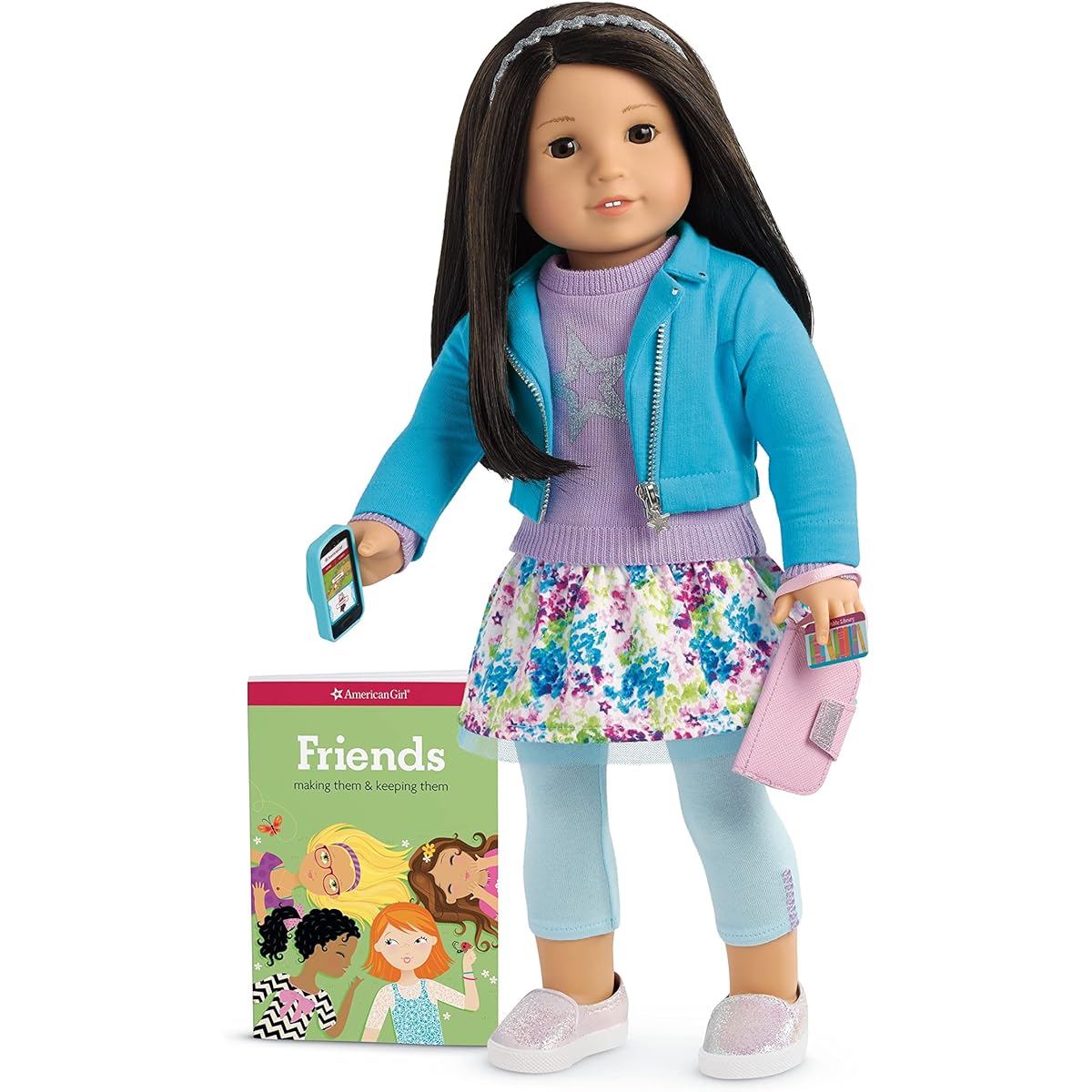 American Girl Truly Me 18" Doll #64 Brown Eyes, Black Hair, Light Skin Tone, Neutral Undertones, Ages 6+