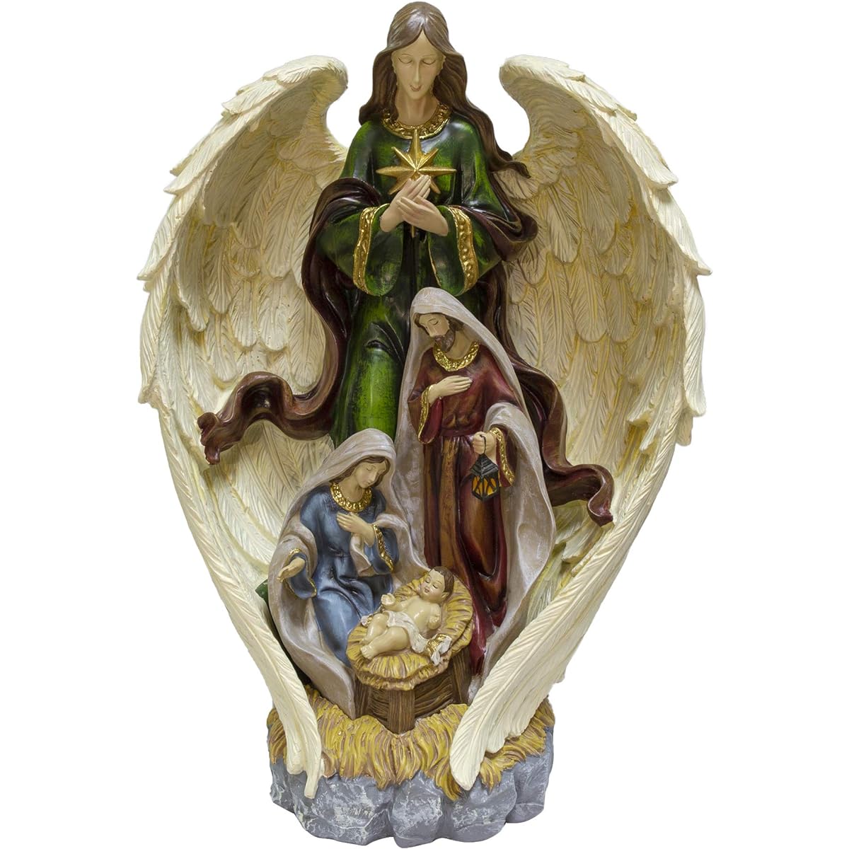 MEGA FAVORS 12" Christmas Holy Family Hand Painted Figurine Set Celebrating the True Meaning of Christmas