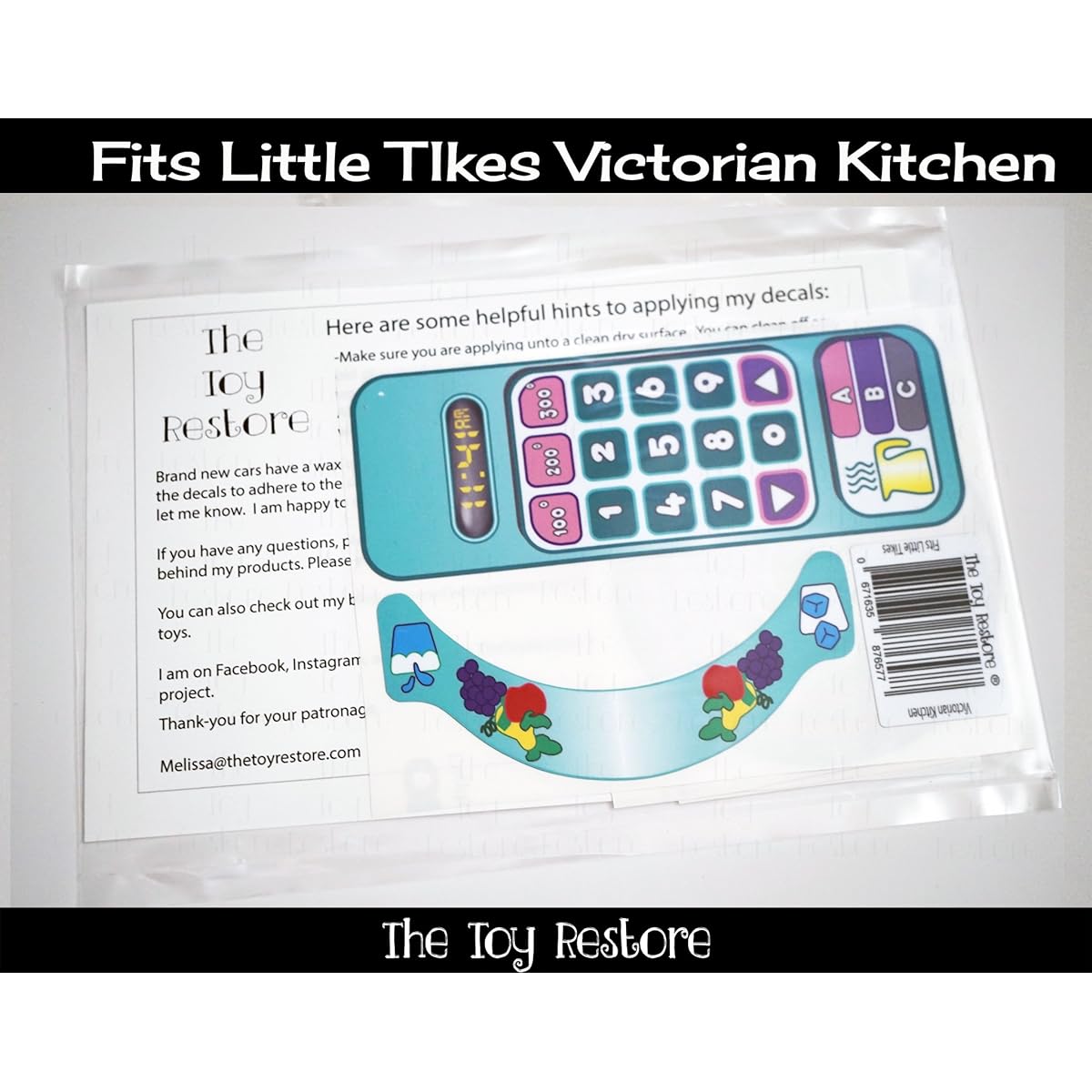 The Toy Restore Replacement Decal Little Tikes Victorian Kitchen Pastels